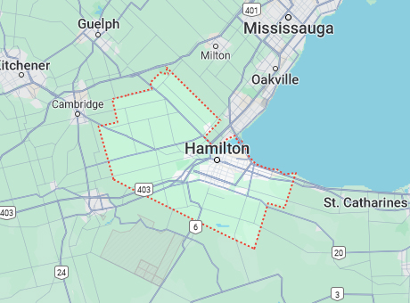 Auto Glass Hamilton Map